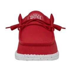 Wally Slub Canvas - Red 11 Wally Slub Canvas - Red -Heydude Store 40009 610 WALLYSLUBCANVAS RED LEFTFRONT