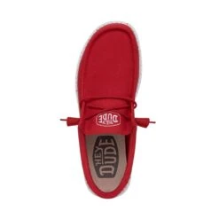 Wally Slub Canvas - Red 13 Wally Slub Canvas - Red -Heydude Store 40009 610 WALLYSLUBCANVAS RED LEFTTOP