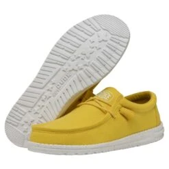 Wally Slub Canvas - Empire Yellow -Heydude Store 40009 76I WALLYSLUBCANVAS EMPIREYELLOW PAIRBOTTOM