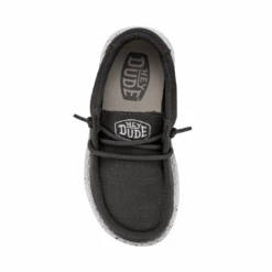 Heydude Hey Dude Wally Toddler Slub Canvas Dark Grey 15 Heydude Hey Dude Wally Toddler Slub Canvas Dark Grey -Heydude Store 40029 029 WALLYTODDLERSLUBCANVAS DARKGREY RIGHTTOP