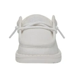 Wally Toddler Slub Canvas - White -Heydude Store 40029 100 WALLYTODDLERSLUBCANVAS WHITE LEFTFRONT