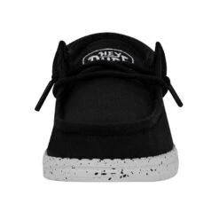 Wally Youth Slub Canvas - Black -Heydude Store 40044 001 WALLYYOUTHSLUBCANVAS BLACK LEFTFRONT