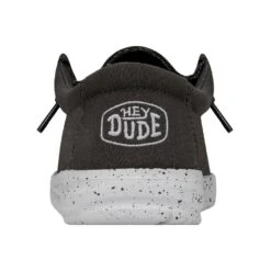 Wally Youth Slub Canvas - Dark Grey -Heydude Store 40044 029 WALLYYOUTHSLUBCANVAS DARKGREY LEFTBACK