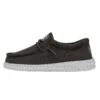 Wally Youth Slub Canvas - Dark Grey 1 Wally Youth Slub Canvas - Dark Grey -Heydude Store 40044 029 WALLYYOUTHSLUBCANVAS DARKGREY LEFTSIDE