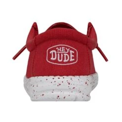 Wally Youth Slub Canvas - Red -Heydude Store 40044 610 WALLYYOUTHSLUBCANVAS RED LEFTBACK