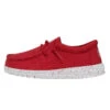 Wally Youth Slub Canvas - Red -Heydude Store 40044 610 WALLYYOUTHSLUBCANVAS RED LEFTSIDE