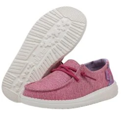 Wendy Youth - Sparkle Pink -Heydude Store 40099 6VG WENDY YOUTH SPARKLE PINK LEFT 3