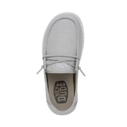 Wendy Youth Slub Canvas - Light Grey 13 Wendy Youth Slub Canvas - Light Grey -Heydude Store 40143 007 WENDYYOUTHSLUBCANVAS LIGHTGREY LEFTTOP