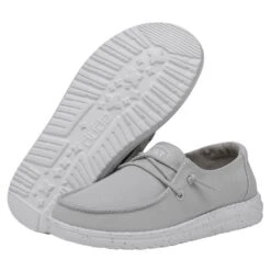 Wendy Youth Slub Canvas - Light Grey 10 Wendy Youth Slub Canvas - Light Grey -Heydude Store 40143 007 WENDYYOUTHSLUBCANVAS LIGHTGREY PAIRBOTTOM