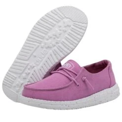 Wendy Youth Slub Canvas - Violet 10 Wendy Youth Slub Canvas - Violet -Heydude Store 40143 508 WENDY YOUTH SLUB CANVAS VIOLET LEFT 3