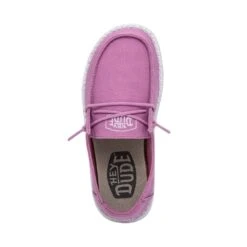 Wendy Youth Slub Canvas - Violet 13 Wendy Youth Slub Canvas - Violet -Heydude Store 40143 508 WENDY YOUTH SLUB CANVAS VIOLET LEFT 6