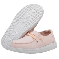 Wendy Youth Slub Canvas - Pink -Heydude Store 40143 680 WENDY YOUTH SLUB CANVAS PINK LEFT 3