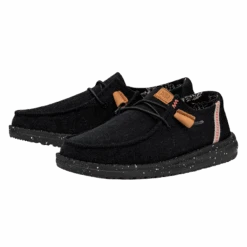 Wendy Washed Canvas - Black -Heydude Store FW23 W 40297 001 WENDY WASHED CANVAS BLACK LEFT PAIR