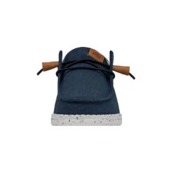 Wendy Washed Canvas - Navy -Heydude Store FW23 W 40297 410 WENDY WASHED CANVAS NAVY LEFT FRONT